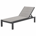 Bain de soleil 195 x 65 cm aluminium gris dossier réglable extérieur